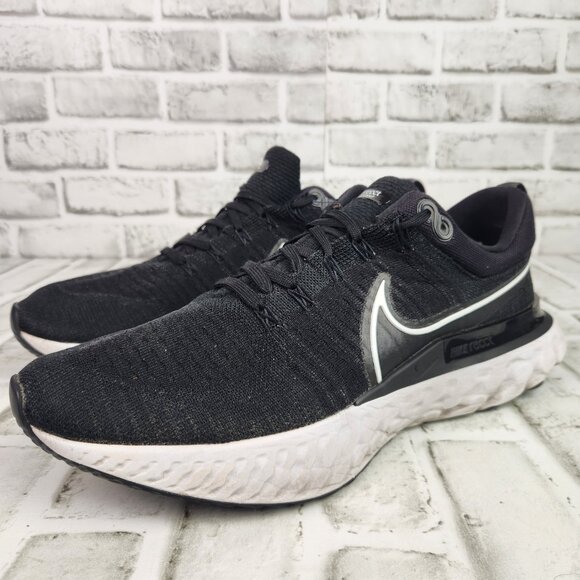 Nike React Infinity Run Flyknit 2 Men's Sz 14 Black White Athletic Trainers Shoe - Picture 3 of 10